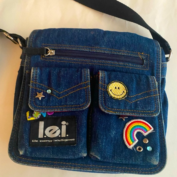 Vintage L.E.I. Denim Messenger Bag - Picture 1 of 4